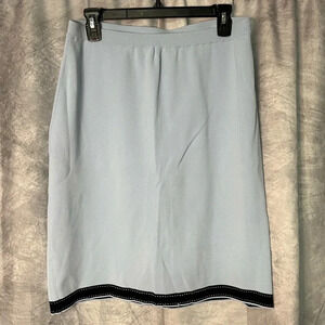 Grace Dane Lewis Baby Blue and Black Vintage Pencil Skirt - size Large